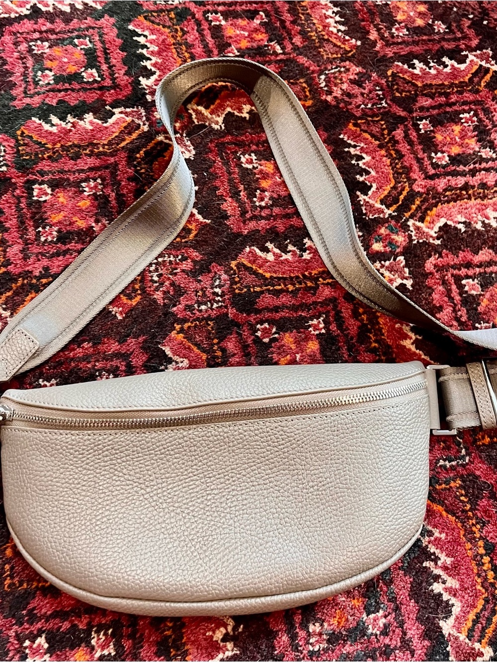 Quince Gray Pebbled Leather Crossbody Belt Bag